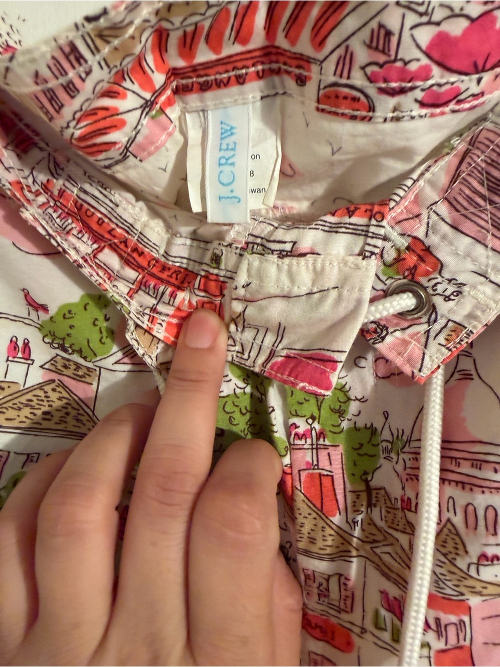 J. Crew White Mini Skirt with Pink and Green City Print - Picture 2 of 8
